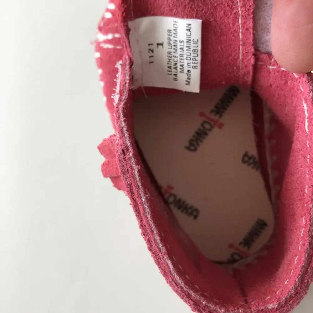 Minnetonka Pink Suede Booties
